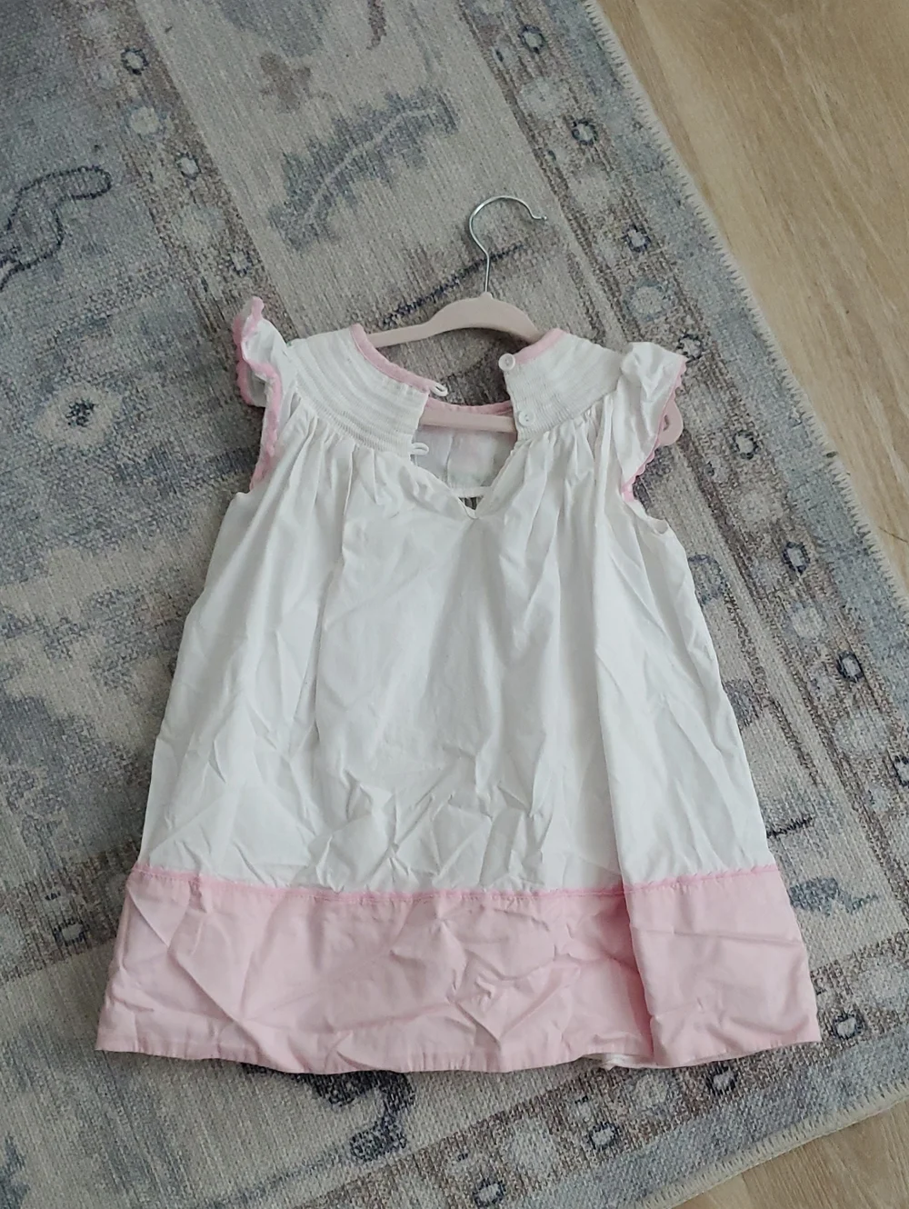 Lil Cactus Girls Easter Bunny Smocked Flutter Sleeve Bunny Dress Sz3T